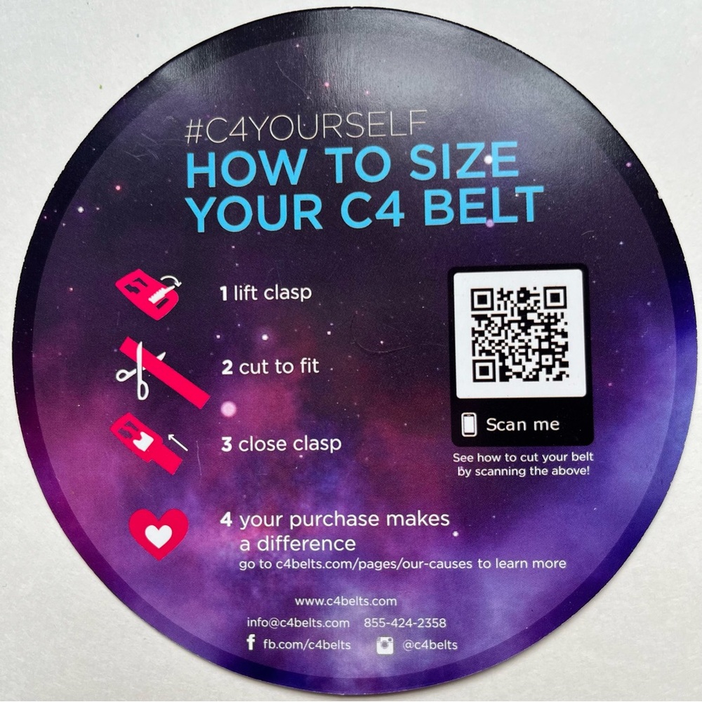 C4 Belt  - Blue Taco Print Design, One Size, NIB - Picture 5 of 7